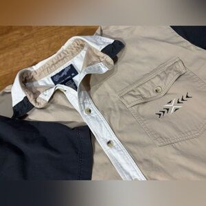 Wrangler Western Shirt XL Colorblock Embroidered 100%Cotton Short Sleeve